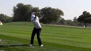 RORY MCILROY SLOW MOTION 14TH FAIRWAY DUBAI DESERT CLASSIC [upl. by Cynthy]