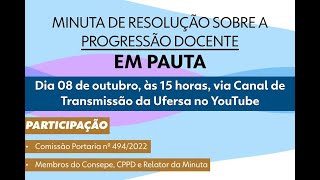 CPPD  Minuta de resolução sobre a progressão docente da Ufersa [upl. by Vena]