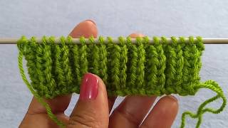 Knit Fishermans Rib Stitch [upl. by Beesley]