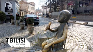 TBILISI GEORGIA 🇬🇪 walking tour 4K  Kote Afkhazi street from Liberty Square to Metekhi Bridge [upl. by Annaek24]