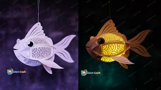 How To Make Fish Lantern  Fish Lanterns SVG for Cricut Project ScanNcut Cameo4 [upl. by Lipfert]