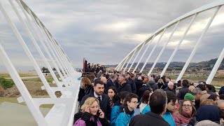 Inaugurazione ponte ciclopedonale Porto San Giorgio  Fermo [upl. by Booze]