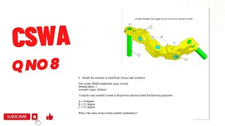 SolidWorks CSWA Sample Exam Exercise 8 [upl. by Magnum]