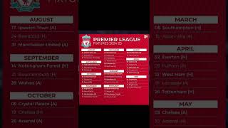 Liverpool Fixtures 202425 liverpool football [upl. by Sutit272]