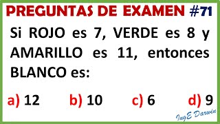 Razonamiento lógico  matemático solo el 10 acierta  PE 71 [upl. by Esirec]