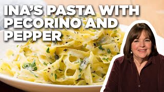 Ina Gartens Pasta with Pecorino and Pepper  Barefoot Contessa  Food Network [upl. by Orabla]