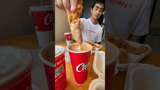 HUGE cup of Raising Canes sauce for 5😳 shorts [upl. by Aniakudo]