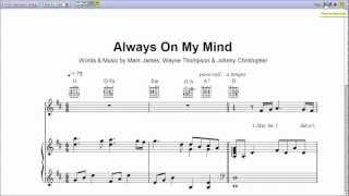 quotAlways on My Mindquot by Willie Nelson  Piano Sheet Music Teaser [upl. by Siugram]