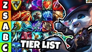 UPDATED GNAR ITEM TIER LIST ULTIMATE SEASON 13 GNAR ITEM GUIDE League of Legends Patch 1310 [upl. by Amargo]