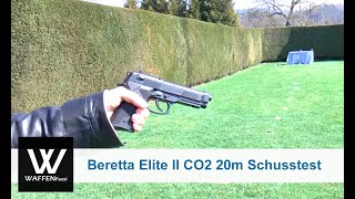 Beretta Elite II CO2 Pistole 45 mm BB 20 Meter Schusstest wwwwaffenfuzzide [upl. by Melton]