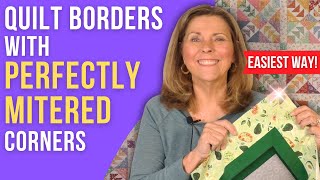 Quilting Borders How to Miter Corners the EASY Way [upl. by Ylera51]