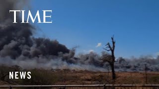 Hawaii Wildfires Ravaging Popular Maui Tourist Town [upl. by Adleremse782]