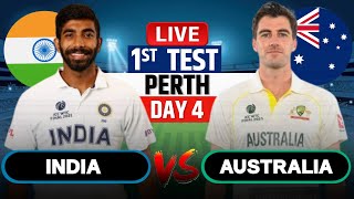 India vs Australia 1st Test Day 4  Live Cricket Match Today IND vs AUS Live Match Today livescore [upl. by Leanahtan]