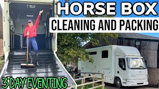 HORSEBOX CLEANING amp PACKING for BICTON 3 DAY EVENT  Tour of my lorry before stay away show [upl. by Vihs]