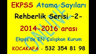 EKPSS 20142016 arası sınava giren kursiyer ve atanan kursiyer sayıları  Rehberlik videosu 2 [upl. by Namrak]