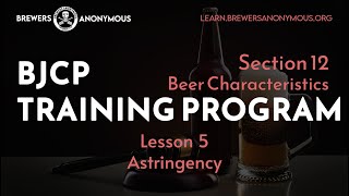 BJCP Training Section 12 Beer Characteristics Lesson 5  Astringency [upl. by Valiant]