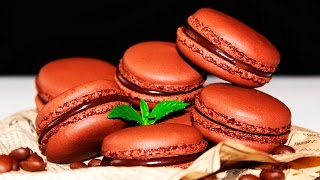 CHOCOLATE COFFEE MACARONS Recipe ♥ The Easiest Macarons Recipe ♥ Tasty Cooking [upl. by Nahgem]