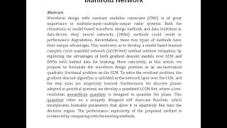 MIMO Radar Unimodular Waveform Design With Learned Complex Circle Manifold Network [upl. by Ramoh26]