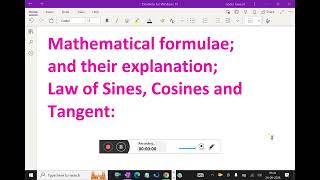 Mathematical formulae and their explanation   Law of Sines Cosines and Tangent  17 sinx [upl. by Ethe127]