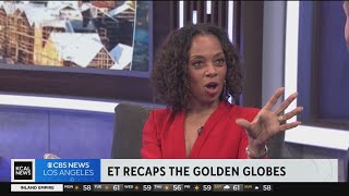 ET host Nischelle Turner recaps Golden Globes [upl. by Ameh787]