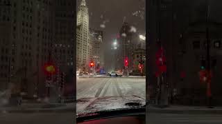 Do you enjoy snowy streets and cozy vibes ❄️☕✨welcome to the winter wonderland of Chicago ☃️🌨️🌬️🖤 [upl. by Cordell]