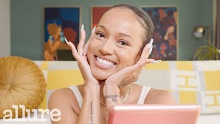 Karrueche Trans 10 Minute Beauty Routine for a Natural OnTheGo Look  Allure [upl. by Weinhardt]