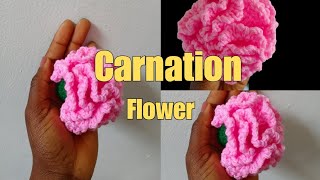 Crochet Cute and Easy Carnation Flower😍 Beginner tutorial crochet beginners [upl. by Hayila687]