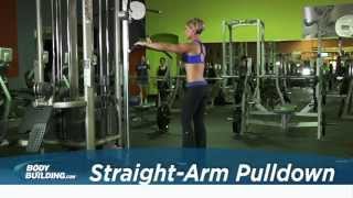 StraightArm Pulldown  Back Exercise  Bodybuildingcom [upl. by Amlez206]