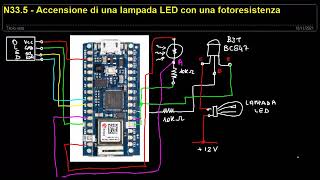 N335  Arduino Nano 33 IoT e la fotoresistenza [upl. by Naujd]