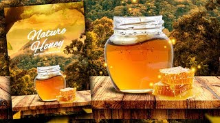 GIMP Tutorial  Nature Honey Poster  Food Poster Design [upl. by Airdnas]