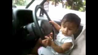 Indian baby driving car  Real [upl. by Gwenny]