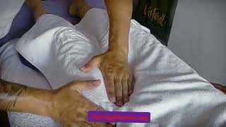 The classic lymphatic drainage massage technique is palm rolls and pumping MassageASMR [upl. by Atikcir]