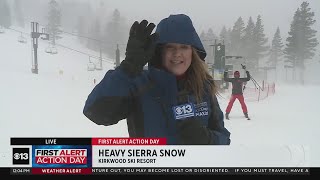 Heavy snow wind starts to arrive in the Sierra [upl. by Eirehs]