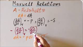 Thermodynamics Maxwell relations proofs 2 from 𝘈 and 𝘎 [upl. by Htebazileyram]