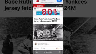 Babe Ruth CALLED SHOT JERSEY UNDERSELLS AT AUCTION 💵💵💵 [upl. by Assenahs]