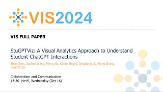 StuGPTViz A Visual Analytics Approach to Understand StudentChatGPT Interactions  Fast Forward [upl. by Theron]