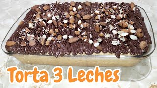 🥣Torta 3 Leches Casera Con Nutella  Trozos de Almendras [upl. by Niarbo]