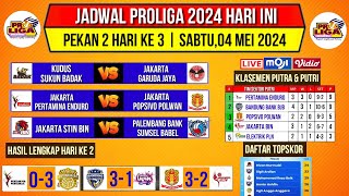 Jadwal Proliga 2024 Hari iniKlasemen Putra amp Putri Voli Proliga 2024 TerbaruPutaran 1Live Moji [upl. by Kcirdor]