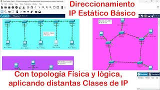 Direccionamiento IP estático básico con topología de red sin Router y usando diferentes clases de IP [upl. by Anaej]