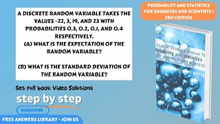 A discrete random variable takes the values –22 3 19 and 23CH 29 problem 22 [upl. by Orman844]