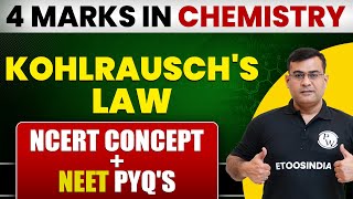 KOHLARUSCHS LAW Class 12 Kohlarauschs Law animation Most Important Topic for NEET 4 Marks पक्के [upl. by Kannav714]