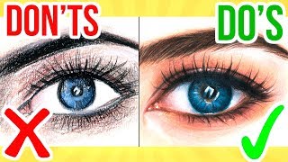 DOS amp DONTS How To Draw a Eye using Coloured Pencil  Step By Step Drawing Tutorial [upl. by Enaerb476]