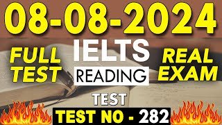 IELTS Reading Test 2024 with Answers  08082024  Test No  282 [upl. by Yr]