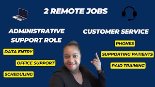 2 Remote Full Time Jobs  Administrative Support  Customer Service  Healthcare  Great Salaries [upl. by Halona]