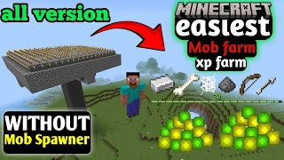 How to make easiest mob xp farm for all version in Minecraft  Minecraft mob farm [upl. by Esirehc]