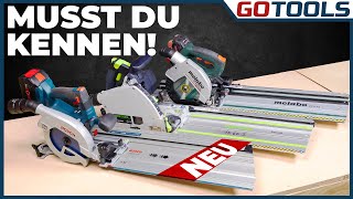 Die neue Bosch GKS 18V572 GX und die Kappschienen im Vergleich zu Metabo amp Festool Mit Verlosung [upl. by Neemsaj]