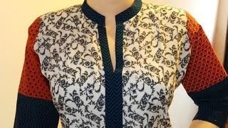 kurti collar neck design cutting and stitching for beginners [upl. by Arick860]