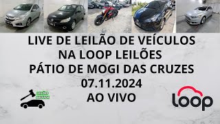 LIVE DE LEILÃO DE VEÍCULOS NO LOOP DO DIA 07112024 [upl. by Nnyrat]