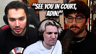 xQc reacts to Hasan suing Adin Ross [upl. by Fennell]