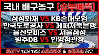 스포츠분석 토신 12월 19일 프로토 승부식 152회차 농구분석배구분석V리그KBL 분석스포츠토토토토분석배트맨토토 국내농구 여자프로농구 국내배구 [upl. by Levesque72]